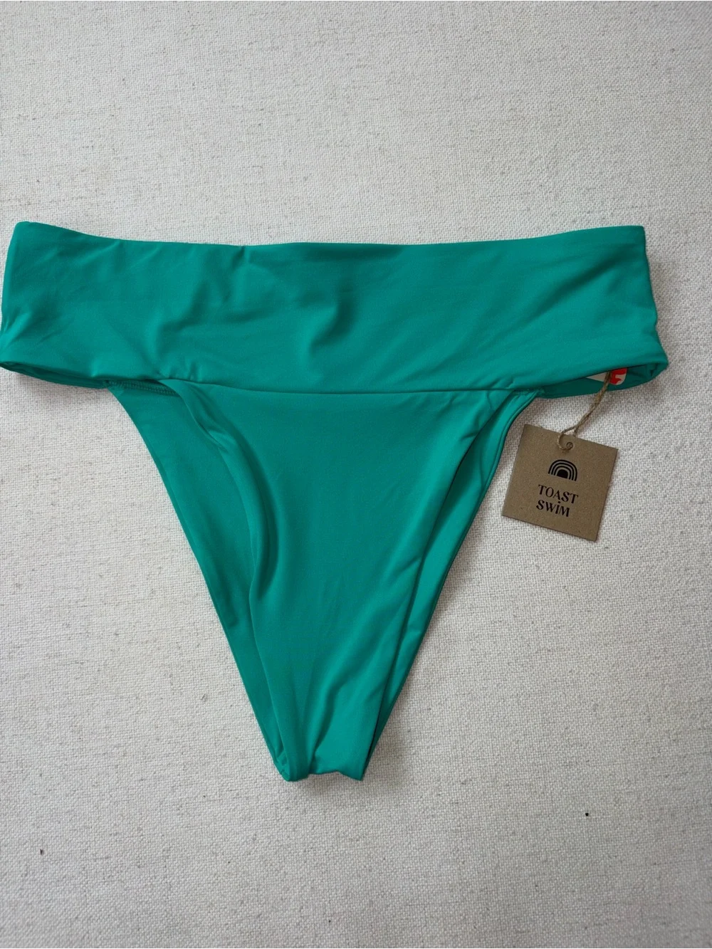 Toast Swim Teal Fold-Over Bikini Bottom